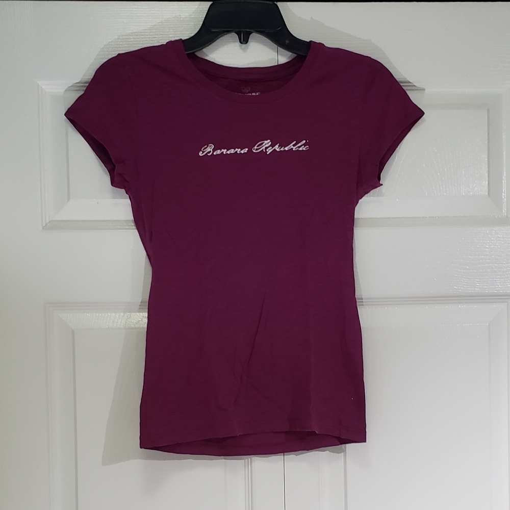 Banana Republic Women's Magenta Short Sleeve Tee